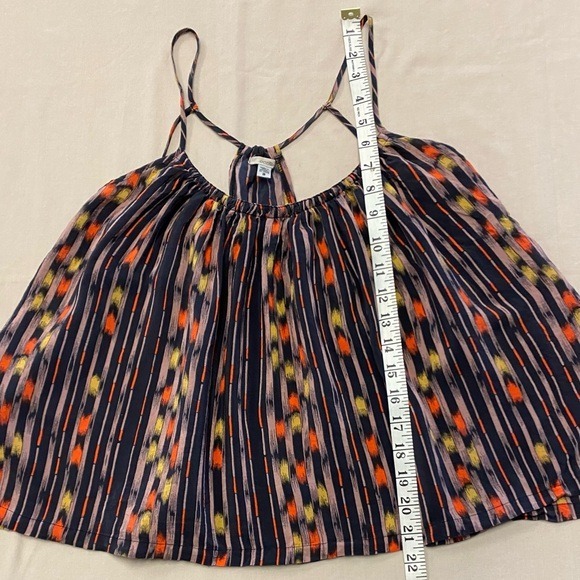 Ecote Boho Ikat Print Spaghetti Strap Cami Tank Top Babydoll Swing Womens Small - Picture 5 of 7